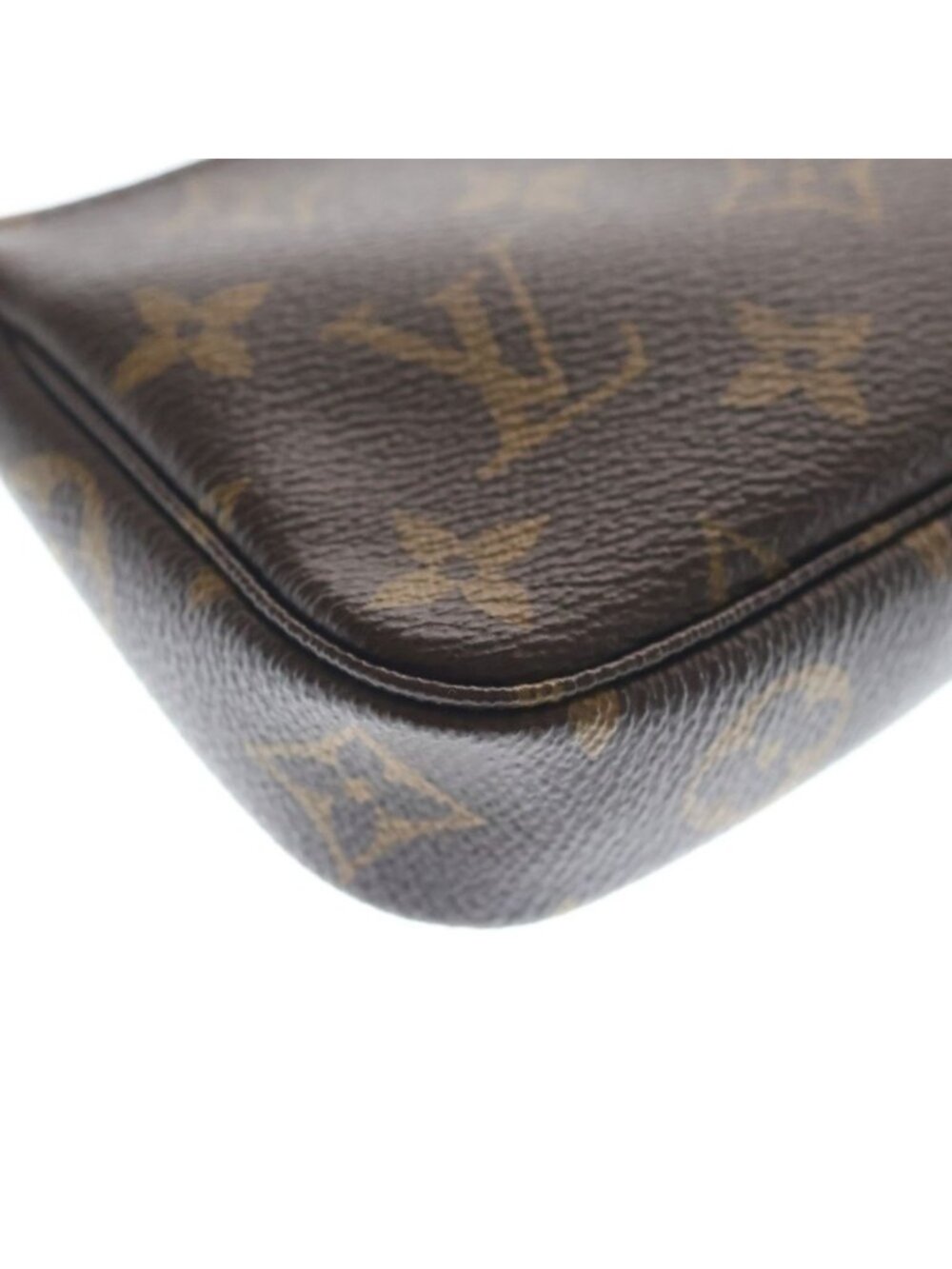 Louis Vuitton Monogram Mini Pochette Charm Pouch Case Brown Gold - Picture 6 of 6